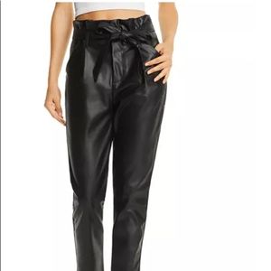 Lucy Paris
Faux Leather Paperbag-Waist Pants -